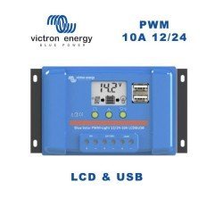 Regulador PWM 10A 12/24V | Victron BlueSolar Light LCD & USB