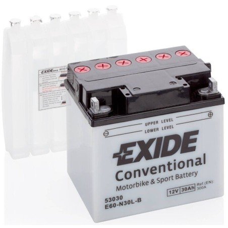 Exide Y60-N30L-B | Batería Moto 12V 30Ah Plomo Abierto