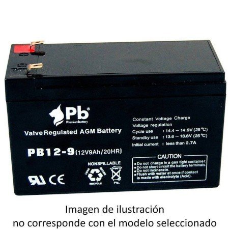 Batería 12V 1.3Ah AGM| Premium Battery PB12-1.3