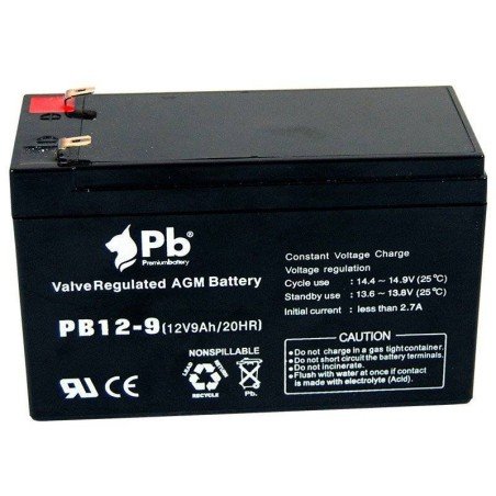 Batería 12V 9Ah AGM| Premium Battery PB12-9