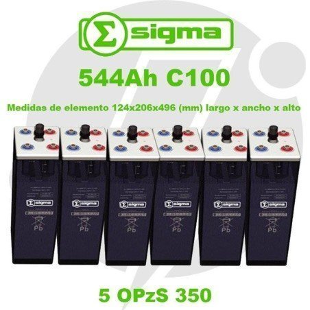5 OPzS 350 | Batería estacionaria 2V 544Ah (C100) Sigma