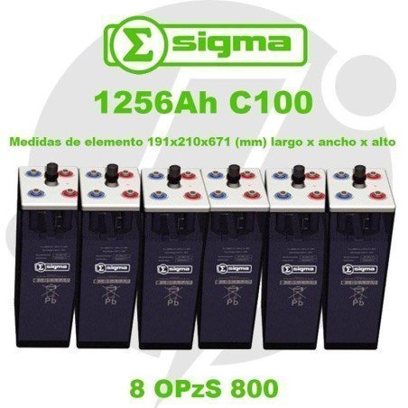 8 OPzS 800 | Batería estacionaria 2V 1256Ah (C100) Sigma