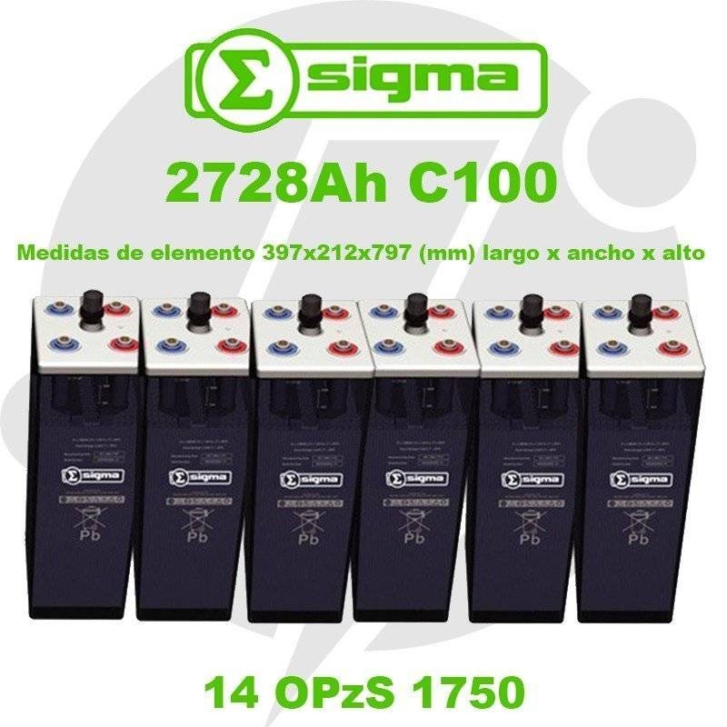 14 OPzS 1750 | Batería estacionaria 2V 2728Ah (C100) Sigma