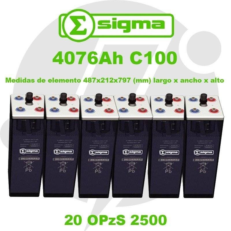 20 OPzS 2500 | Batería estacionaria 2V 4017Ah (C100) Sigma