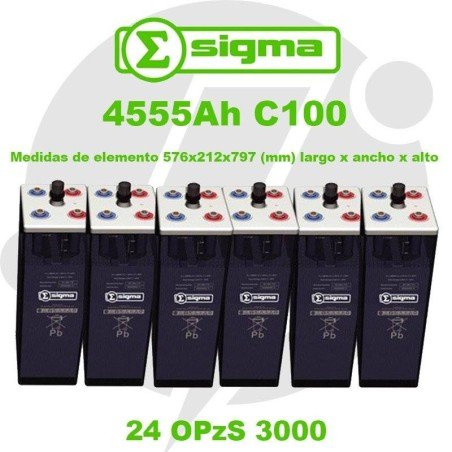 24 OPzS 3000 | Batería estacionaria 2V 4555Ah (C100) Sigma