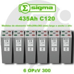 6 OPzV 300 | Batería Gel 2V 435Ah (C120) Sigma