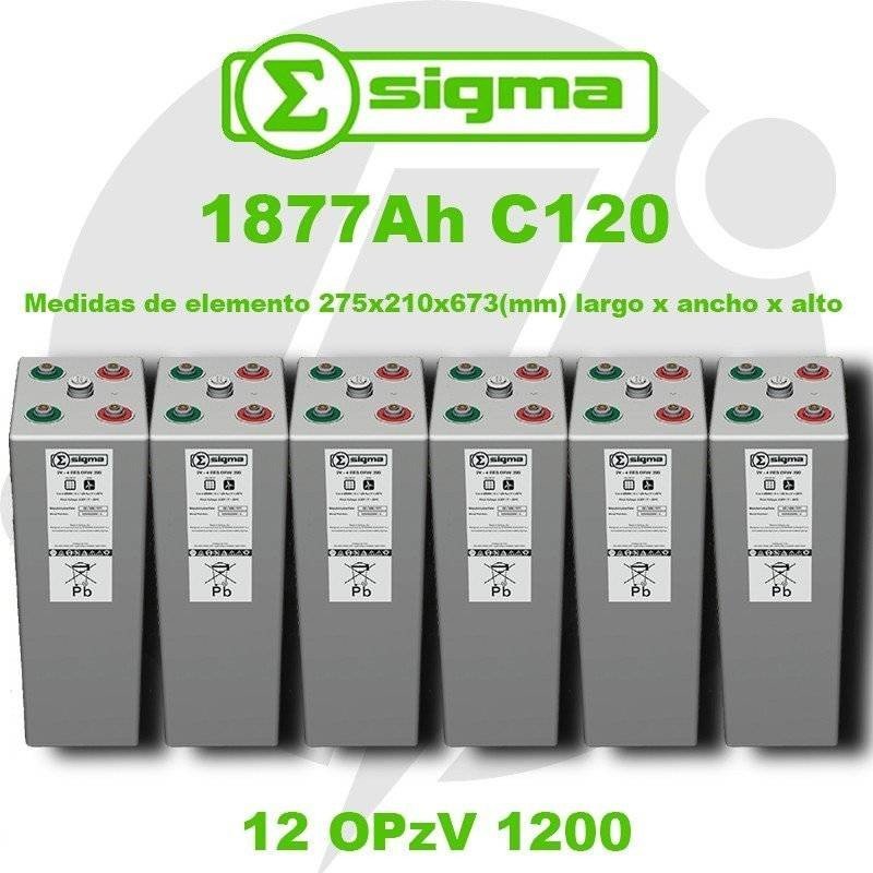 12 OPzV 1200 | Batería Gel 2V 1877Ah (C120) Sigma