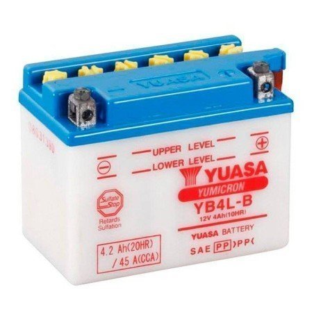 Yuasa YB4L-B | Batería moto 12V 4Ah Positivo derecha (Pack ácido incluido)