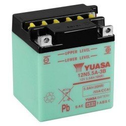 Yuasa 12N5.5A-3B | Batería moto 12V 5.5Ah Positivo derecha (Pack ácido incluido)