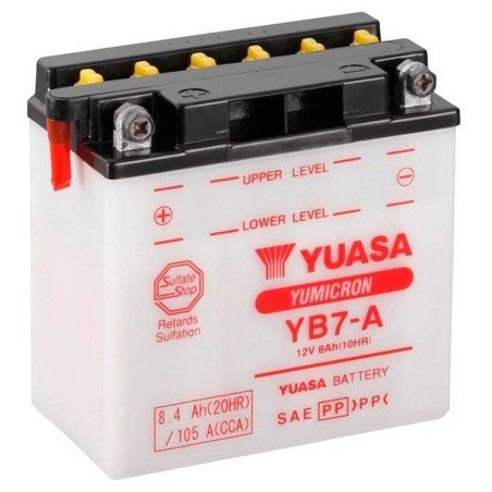 Yuasa YB7-A | Batería moto 12V 8Ah Positivo izquierda (Pack ácido incluido)