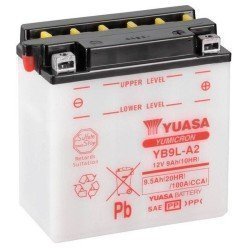 Yuasa YB9L-A2 | Batería moto 12V 9Ah Positivo derecha (Pack ácido incluido)