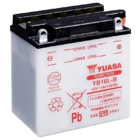 Yuasa YB10L-B | Batería moto 12V 11Ah Positivo derecha (Pack ácido incluido)