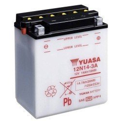 Yuasa 12N14-3A | Batería moto 12V 14Ah Positivo derecha (Pack ácido incluido)