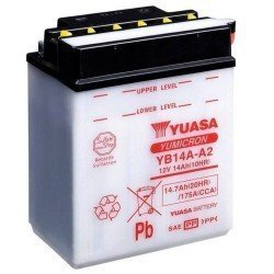 Yuasa YB14A-A2 | Batería moto 12V 14Ah Positivo izquierda (Pack ácido incluido)