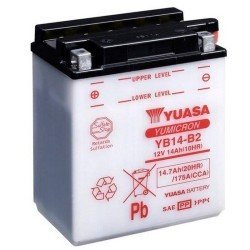 Yuasa YB14-B2 | Batería moto 12V 14Ah Positivo izquierda (Pack ácido incluido)