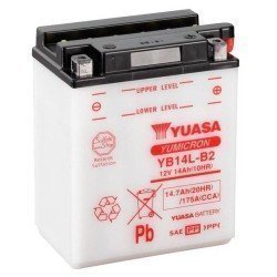 Yuasa YB14L-B2 | Batería moto 12V 14Ah Positivo derecha (Pack ácido incluido)