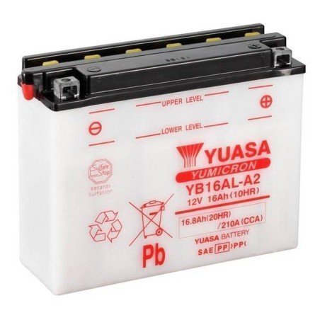 Yuasa YB16AL-A2 | Batería moto 12V 16Ah Positivo derecha (Pack ácido incluido)