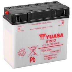 Yuasa 51913 | Batería moto 12V 19Ah Positivo derecha (Pack ácido incluido)