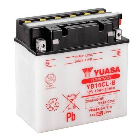 Yuasa YB16CL-B | Batería moto 12V 19Ah Positivo derecha (Pack ácido incluido)