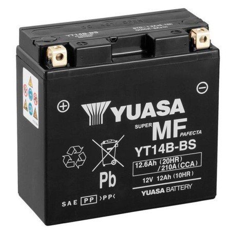 Yuasa YT14B-BS | Batería moto 12V 12Ah Positivo izquierda (Pack ácido incluido)