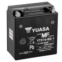 Yuasa YTX16-BS-1 | Batería moto 12V 14Ah Positivo izquierda (Pack ácido incluido)