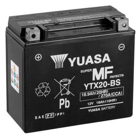 Yuasa YTX20-BS | Batería moto 12V 18Ah Positivo izquierda (Pack ácido incluido)