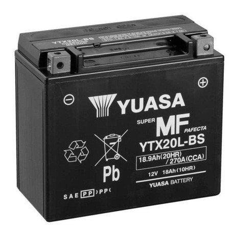 Yuasa YTX20L-BS | Batería moto 12V 18Ah Positivo derecha (Pack ácido incluido)