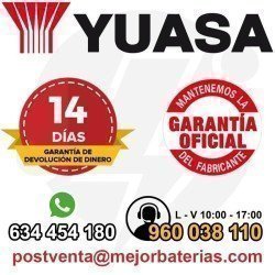 Yuasa 51814 | Batería moto 12V 19Ah Positivo derecha (Pack ácido incluido)