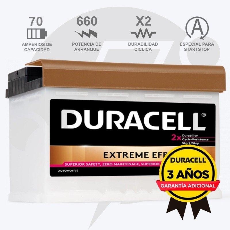 Duracell DE70EFB | Batería 70Ah 660A Extreme EFB