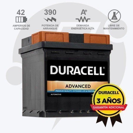 Duracell DA42 | Batería 40Ah 390A Advanced