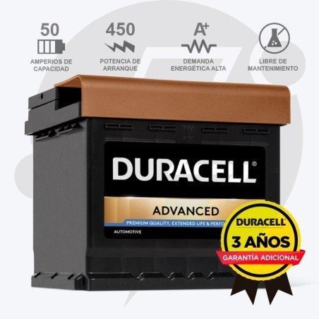 Duracell DA50 | Batería 50Ah 450A Advanced