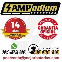 Batería coche 45Ah 390A Positivo derecha | 217x134x220 AMPodium Batteries