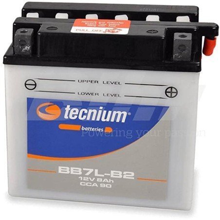 Batería YB7L-B2 | Tecnium 12V 8Ah Positivo derecha (Ácido incluido)