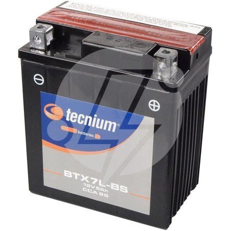 Batería YTX7L-BS | Tecnium 12V 6Ah Positivo derecha (Ácido incluido)