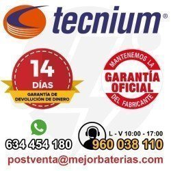 Batería YB4L-B | Tecnium 12V 4Ah Positivo derecha (Ácido incluido)