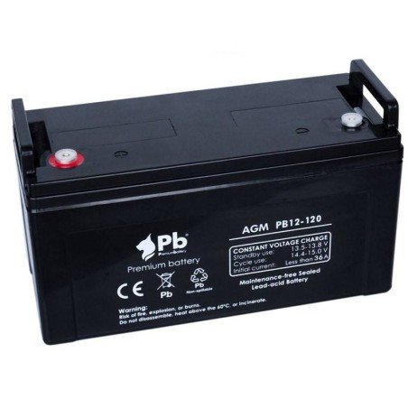 Batería 12V 120Ah AGM| Premium Battery PB12-120