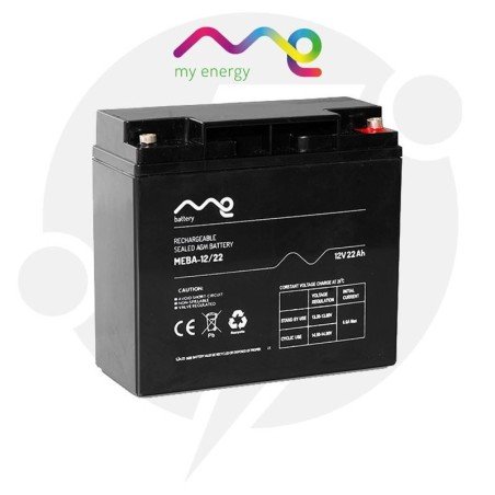 Batería cíclica AGM 22Ah C20 12V | Me Battery MEBA12-22