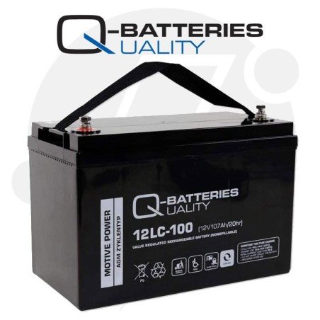 Q-Batteries 12LC-100 | Batería cíclica AGM 107Ah C20 12V