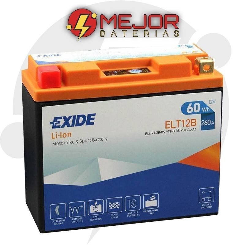 Exide ELT12B Litio moto | Batería de Litio 60Wh 260A (Con indicador de carga)