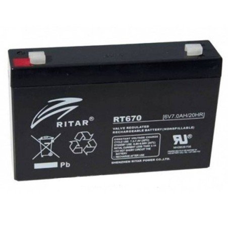 Batería Ritar 6V 4Ah AGM. Ref: RT670