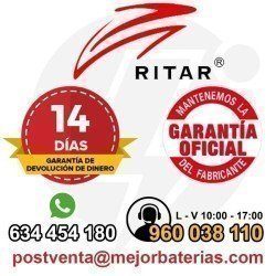 Batería Ritar 12V 1,3Ah AGM. Ref: RT1213