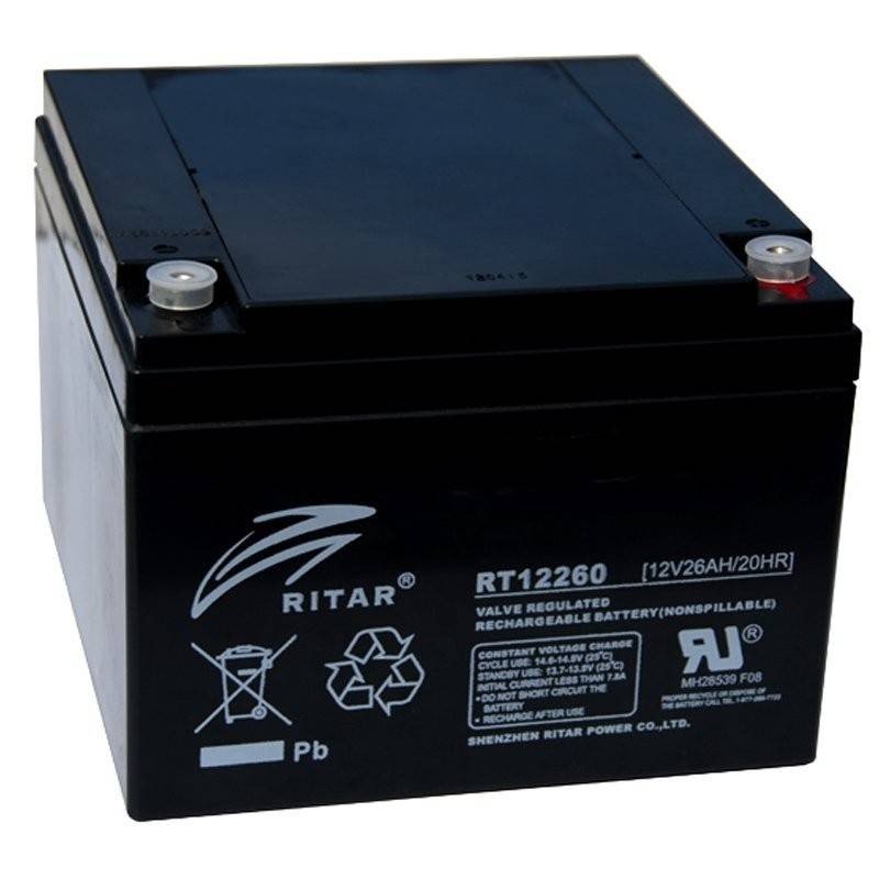 Batería Ritar 12V 26Ah AGM. Ref: RT12260