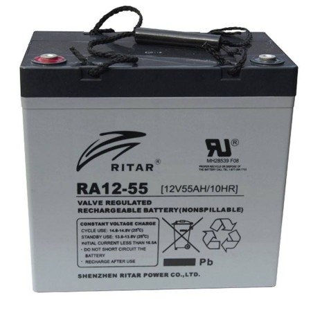 Batería Ritar 12V 55Ah AGM. Ref: RA12-55A